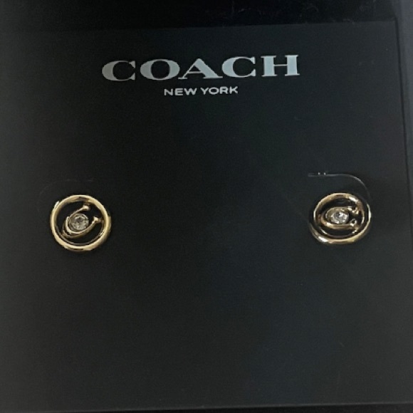 Coach Jewelry - COACH LOGO CRYSTAL POST EARRINGS NWT